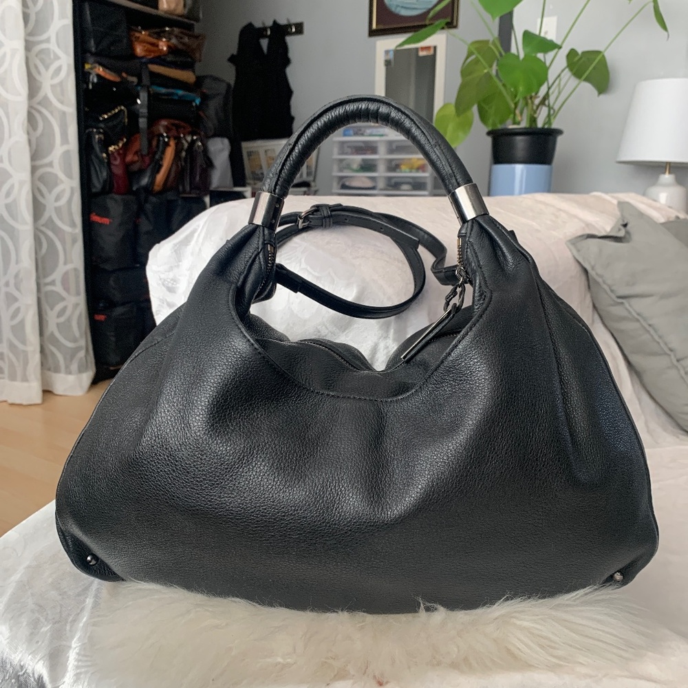 Kenneth Cole New York Large Black Genuine Leather Bag – Soft, Flawless Condition